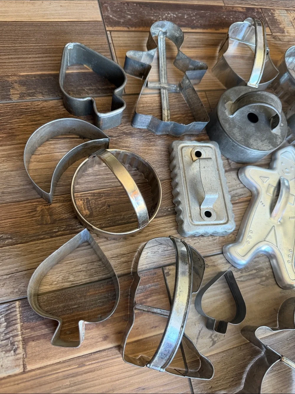 Vintage Metal Cookie Cutter Set - Assorted Shapes in Silver